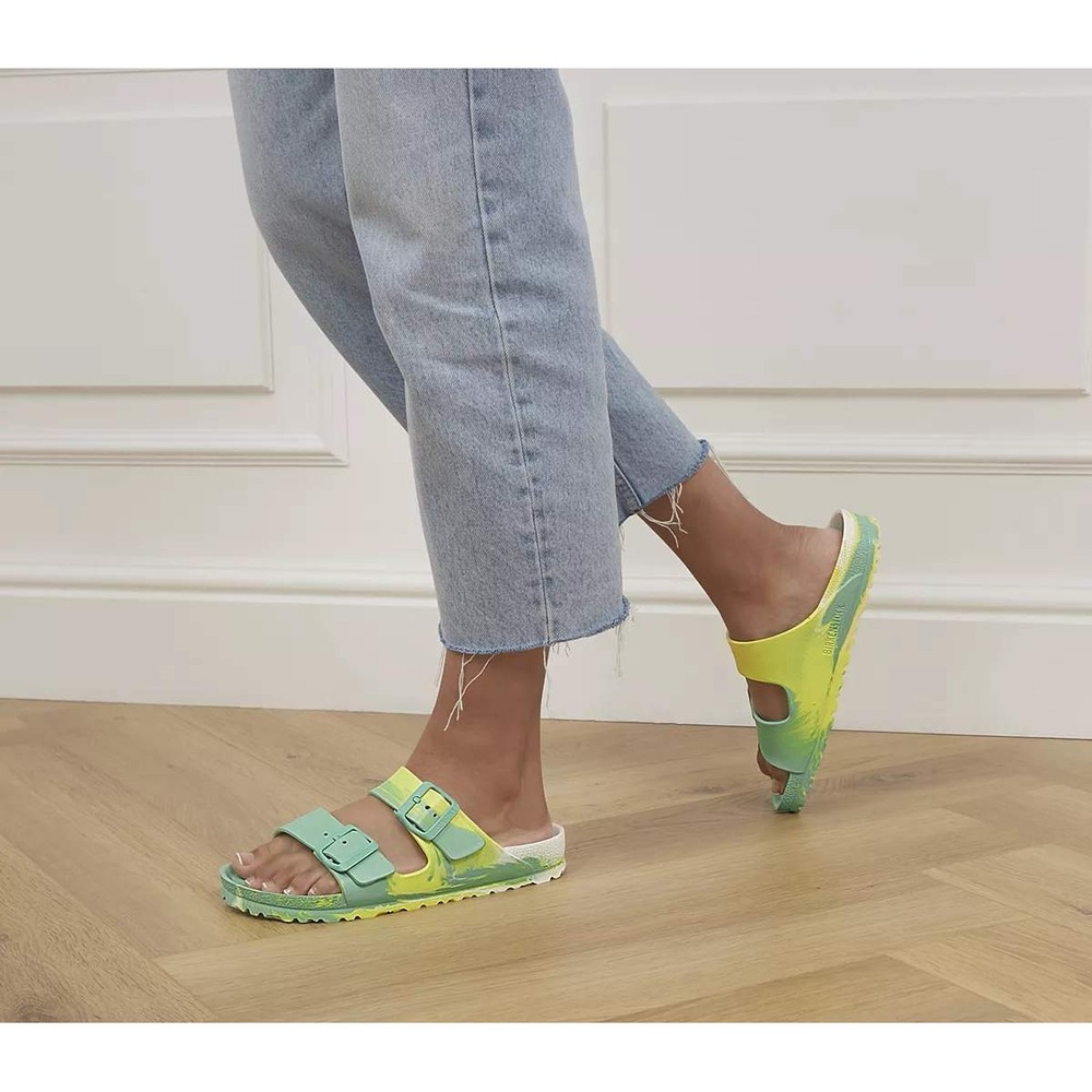 Birkenstock Arizona Two Strap Sandals Multicolour Bold Jade Eva Size 38